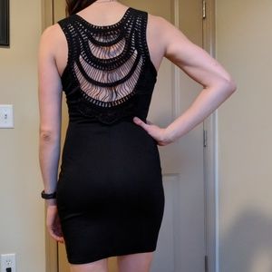Little black dress crochet back